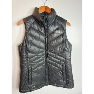 The North Face Puffer Vest Jacket Women's Medium 550 Goose Down Black Travel